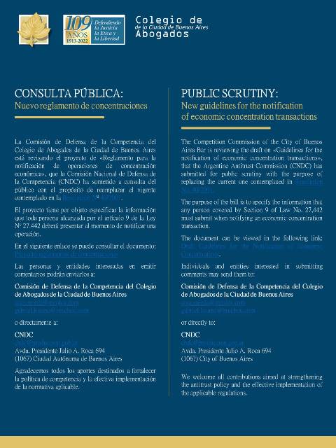 CONSULTA P�BLICA: Nuevo reglamento de concentraciones