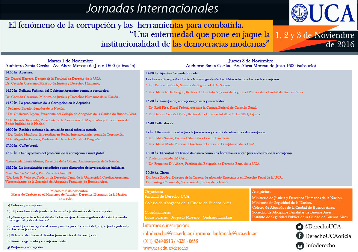 Jornadas Internacionales - El fen�meno de la corrupci�n y las herramientas para combatirla - UCA