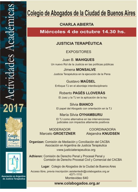 Charla Abierta - JUSTICIA TERAP�UTICA