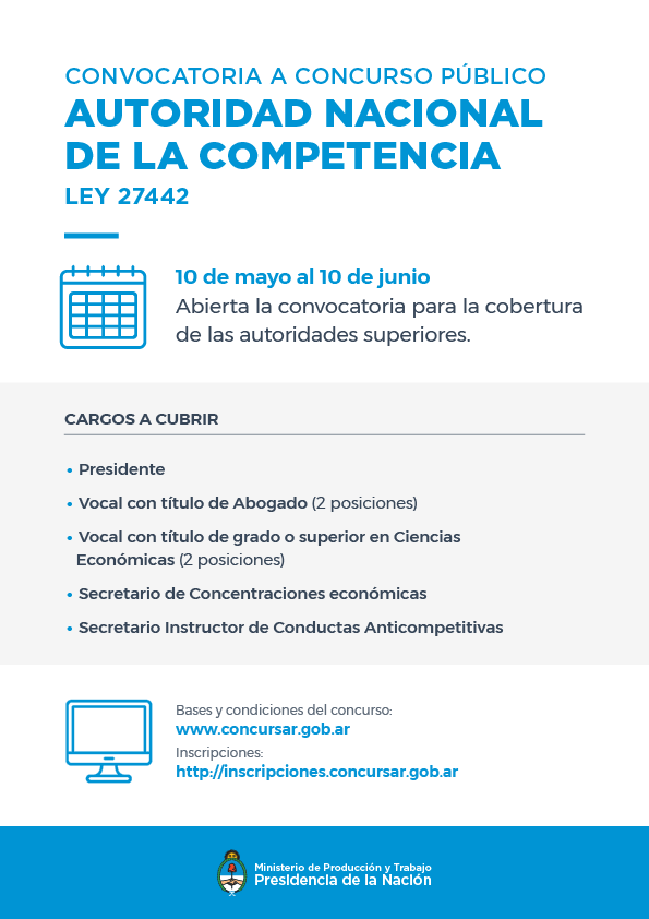 Abogados - Concurso P�blico - Nueva Autoridad Nacional de la Competencia